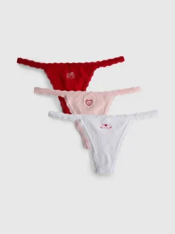Nahtlose Valentinstags-Stringtangas, 3er-Pack