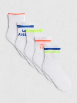 Neon-Söckchen, 5er-Pack