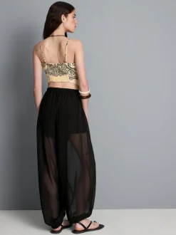 Netzstoffhose mit Bündchen