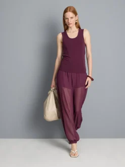 Netzstoffhose mit Bündchen