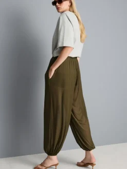 Netzstoff-Jerseyhose mit Bündchen