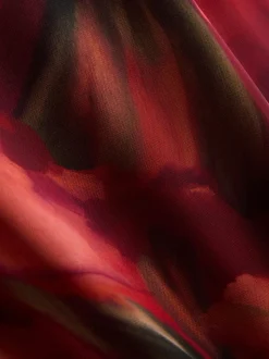 Netzstoff-Maxirock mit Blumenmuster