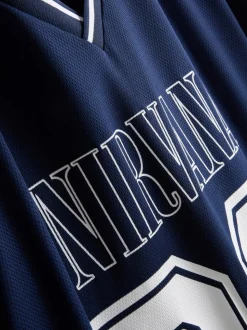 „Nirvana“ T-Shirt aus Jersey-Netzstoff