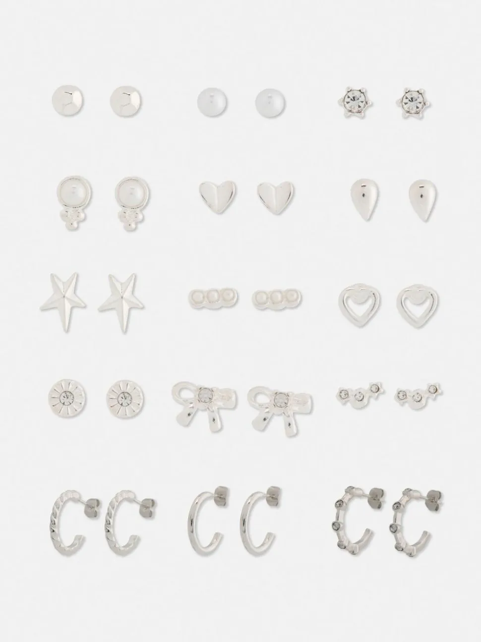 Ohrstecker und Creolen, 15er-Pack