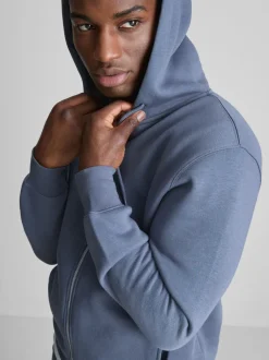 Oversized-Hoodie aus Baumwollmischung mit Reißverschluss