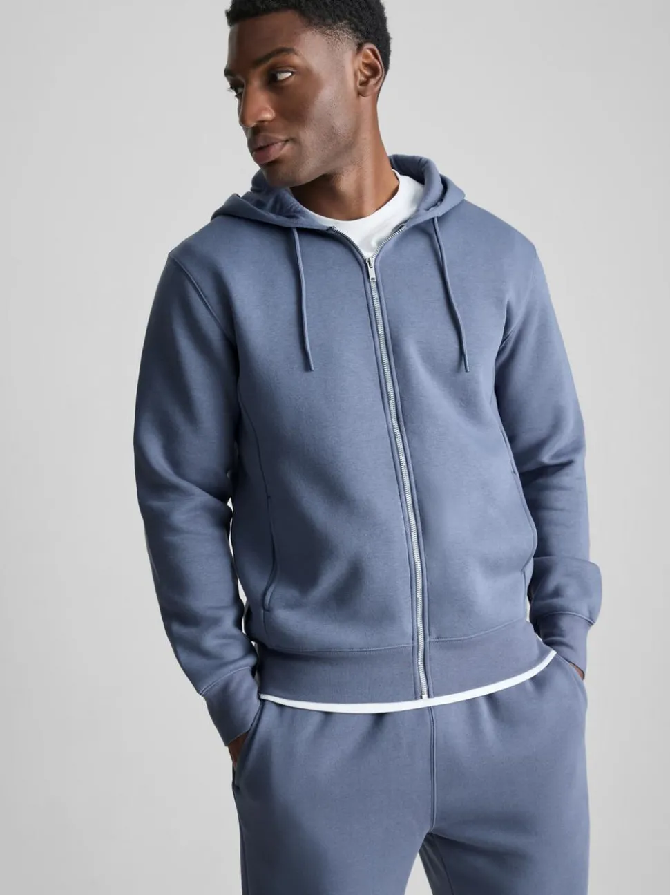 Oversized-Hoodie aus Baumwollmischung mit Reißverschluss