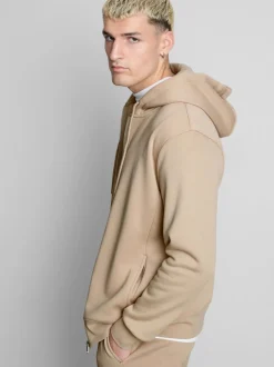 Oversized-Hoodie aus Baumwollmischung mit Reißverschluss