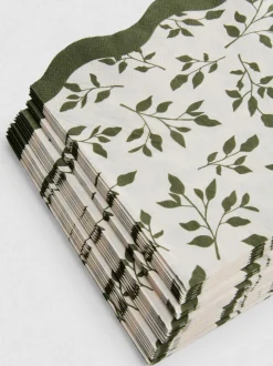 Papierservietten mit Blätterprint, 24er-Pack