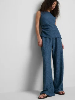 „Paula Echevarría“ Hose in Knitteroptik mit weitem Bein