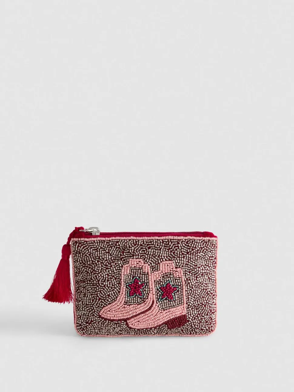 Perlenbesetzte Tasche mit Westernstiefeln