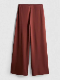 Plissierte Jerseyhose mit weitem Bein