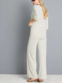 Plissierte Jerseyhose mit weitem Bein