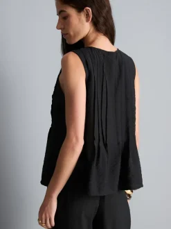 Plissiertes Top in Knitteroptik zum Binden