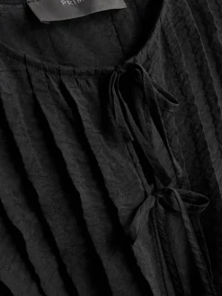 Plissiertes Top in Knitteroptik zum Binden