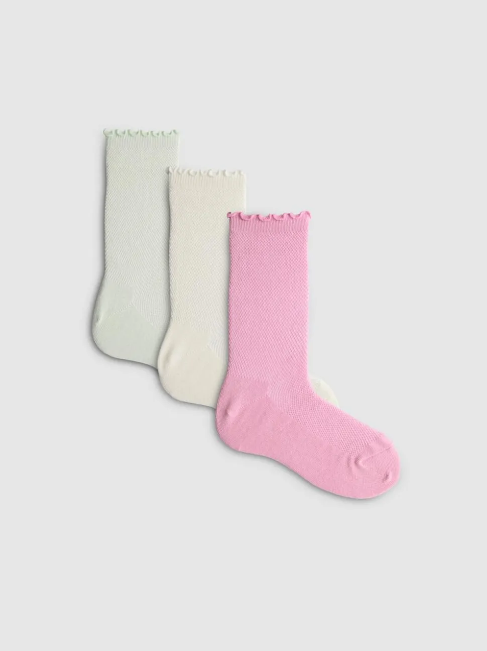 Pointelle-Socken mit hohem Baumwollanteil, 3er-Pack