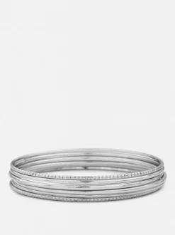 Polierte Metallarmreifen, 6er-Pack
