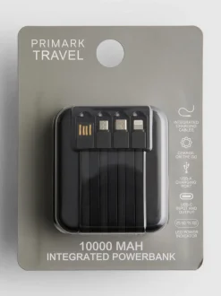 Powerbank mit integrierten Ladekabeln, 10 000 mAh