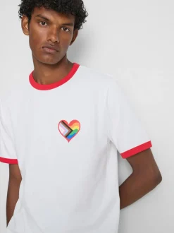„Pride“ Ringer-T-Shirt aus reiner Baumwolle