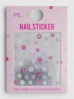 PS... Blumen-Nagelsticker, 52er-Pack
