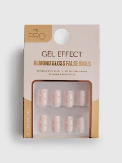 PS... Pro Glänzende, mandelförmige Kunstnägel mit Gel-Effekt