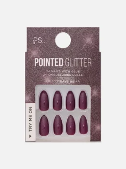 PS… Spitze Kunstnägel mit Glitzer