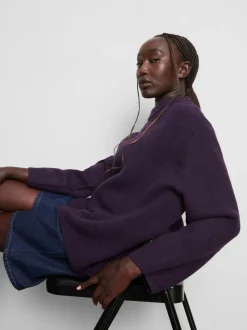 Pullover aus Wollgemisch mit Rundhalsausschnitt im Oversized-Look
