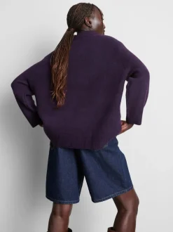 Pullover aus Wollgemisch mit Rundhalsausschnitt im Oversized-Look