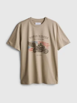 „Pure Cotton Motor Riders“ T-Shirt mit Grafik