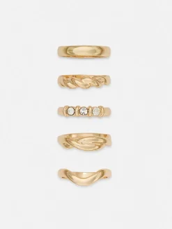 Ringe in verschiedenen Designs, 5er-Pack