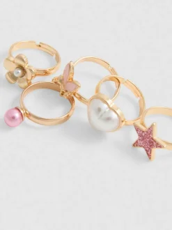 Ringe mit verschiedenen Details, 5er-Pack