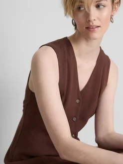 Ärmelloses Minikleid mit V-Ausschnitt