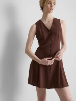 Ärmelloses Minikleid mit V-Ausschnitt