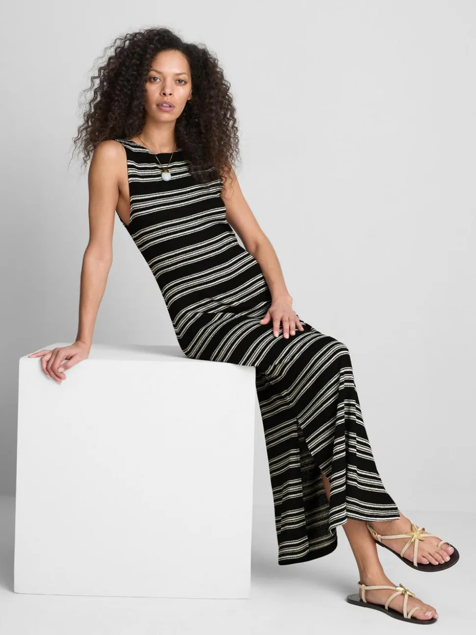Ärmelloses „Paula Echevarría“ Bodycon-Midaxikleid