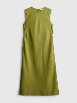 Ärmelloses „The Edit“ Leinen-Midikleid