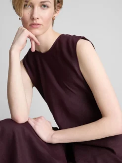 Ärmelloses „The Edit“ Leinen-Midikleid