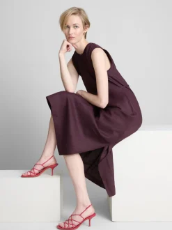 Ärmelloses „The Edit“ Leinen-Midikleid
