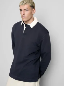 Rugby-Poloshirt mit hohem Baumwollanteil