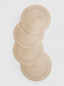 Runde, strukturierte Platzdeckchen, 4er-Pack