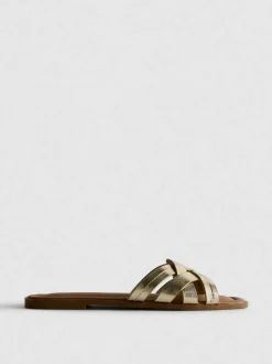 Sandalen aus Kunstleder mit überkreuzten Riemen