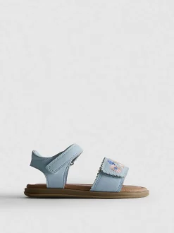 Sandalen mit Blumenstickerei