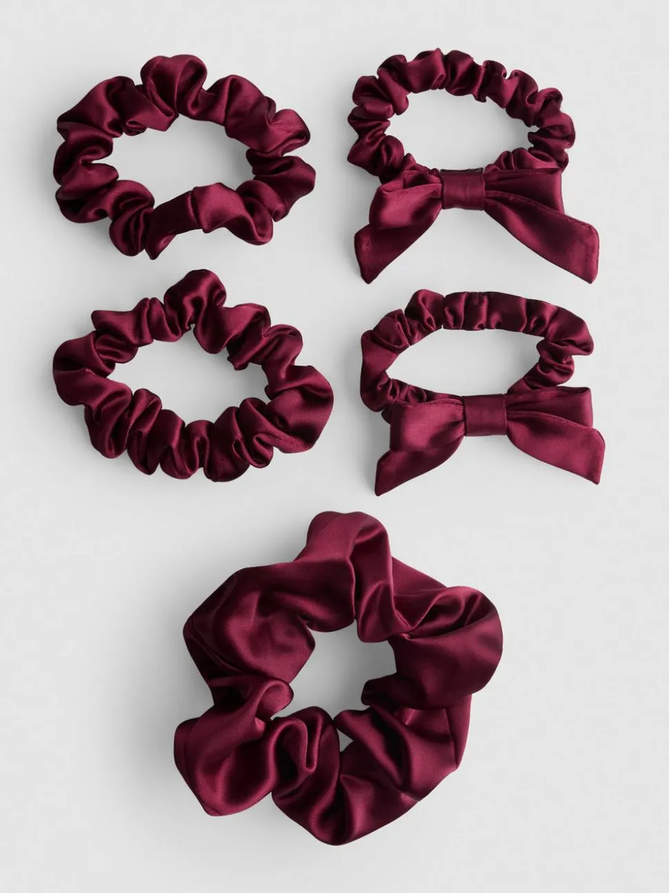 Satin-Haargummis, 5er-Pack