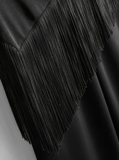 Satin-Hose mit drapiertem Tuch