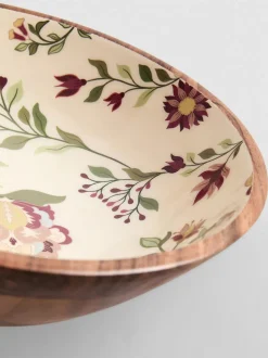 Schale in Holzoptik mit Blumenmuster