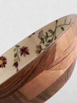 Schale in Holzoptik mit Blumenmuster