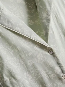 Schlafanzughemd aus reiner Baumwolle mit Blumenmuster