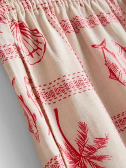 Schlafanzugshorts mit Kordelzug und Kachel-Print