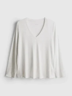 Schlafshirt aus Modalmischung mit V-Ausschnitt