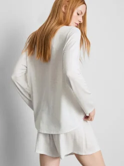 Schlafshirt aus Modalmischung mit V-Ausschnitt