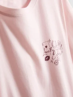 Schlaf-T-Shirt aus reiner Baumwolle mit Grafik
