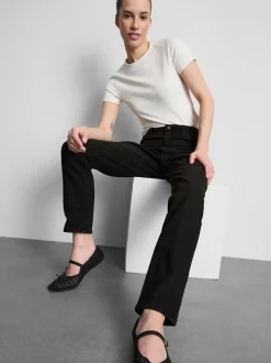 Schmale Denim Jeans mit geradem Bein